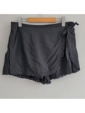 Aerie Eyelet Wrap Side Tie Skort